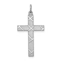 Sterling Silver Rhodium-plated Laser Cut Cross Pendant, 30 x 16 mm, 0.73 g - ID5S9QXR2618L7