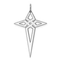 Sterling Silver Rhodium-plated Laser Cut Cross Pendant, 30 x 16 mm, 0.83 g - ID5S9QXR2688L7