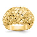 14k Diamond-Cut Dome Ring, Size 6, 9.05 g