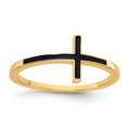 14k Antiqued Sideways Cross Ring, Size 6