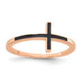 14k Rose Gold Enameled Sideways Cross Ring, Size 6