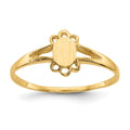 14k 3.0x4.5mm Closed Back Size 3 Childs Fancy Oval Signet Ring