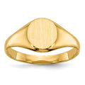 14k 6.5x7.5mm Closed Back Size 5 Childs Oval Signet Ring