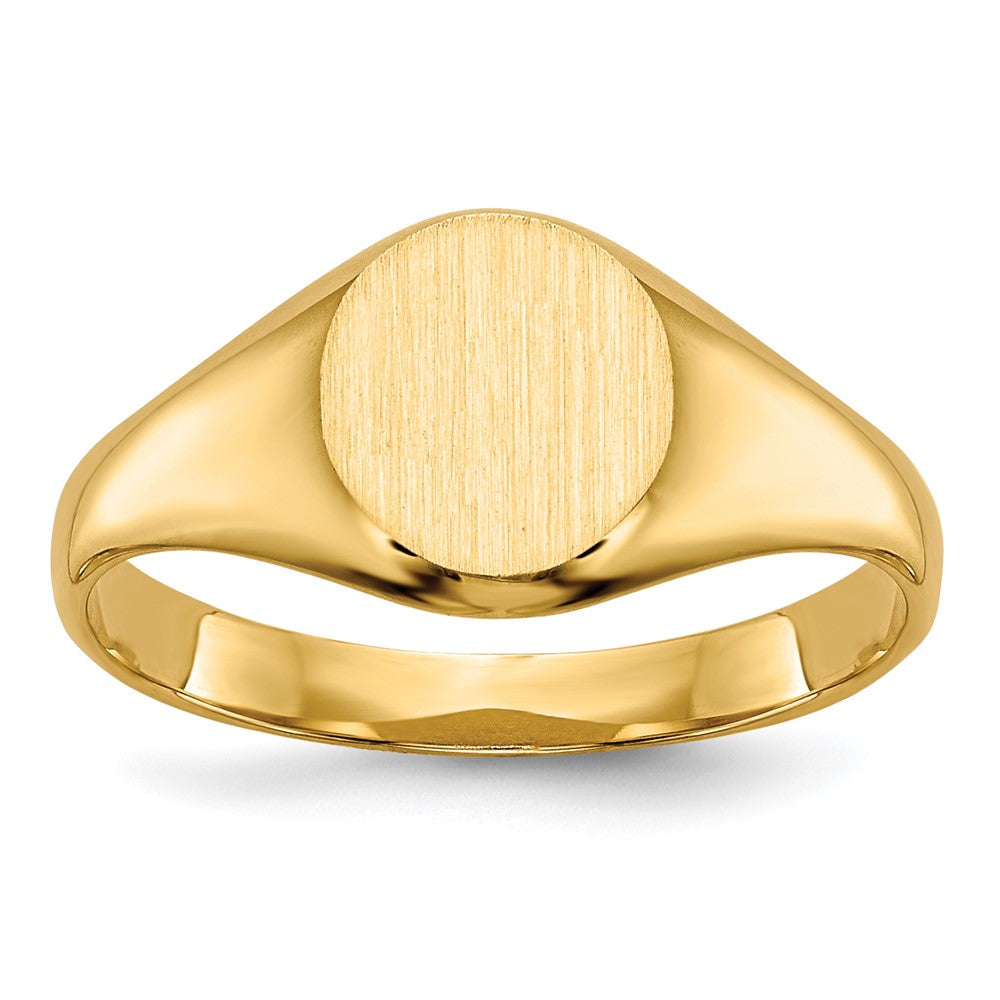 14k 6.5x7.5mm Closed Back Size 5 Childs Oval Signet Ring