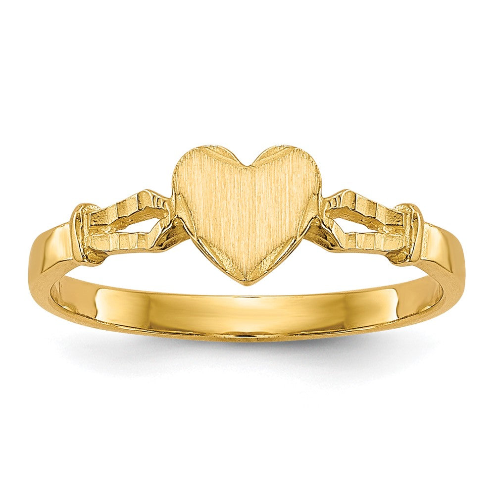 14k 5.0x5.0mm Open Back Size 3 Childs Heart Signet Ring