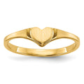 14k 4.5x4.0mm Open Back Size 3 Childs Heart Signet Ring