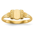 14k 3.5x5.25mm Closed Back Size 3 Childs Fancy Oval Signet Ring