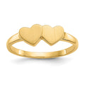 14k 5.5x5.0mm Open Back Double Heart Signet Ring