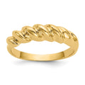14k Polished Twisted Dome Ring, Size 6