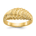 14k Polished Scalloped Dome Ring, Size 6, 3.15 g