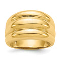 14k Polished Scalloped Dome Ring, Size 6, 8.31 g