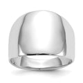 14k White Gold Polished Dome Ring, Size 6.5