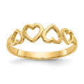 14k Hearts Ring, Size 7