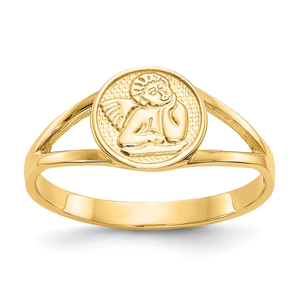 14k Polished Angel Ring, Size 5.5
