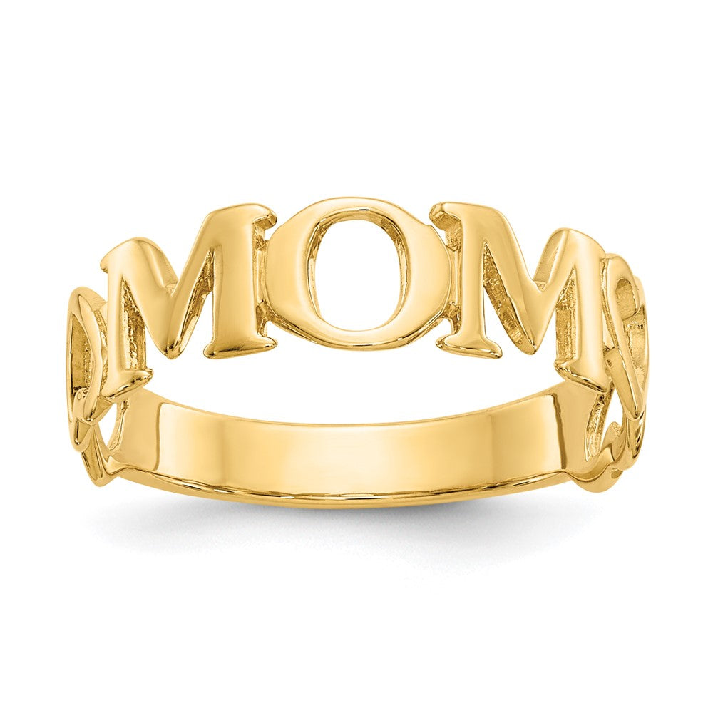 14k Polished MOM Ring, Size 6.5