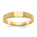 14K Polished 4.5x3.0mm Closed Back Size 3.25 Childs Rectangular Signet Ring