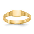 14K Polished 4.5x3.5mm Closed Back Size 1.75 Baby Square Signet Ring