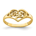 14K Cut-out BABY Heart Size 2.25 Baby / Childs Ring