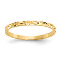 14K 1mm Diamond-cut Zig-Zag Design Flat Band Size 3 Baby / Childs Ring