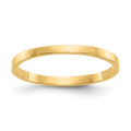 14K High Polished 1mm Flat Band Size 3 Baby / Childs Ring