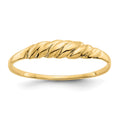 14K Ridged Dome Ring, Size 6.5