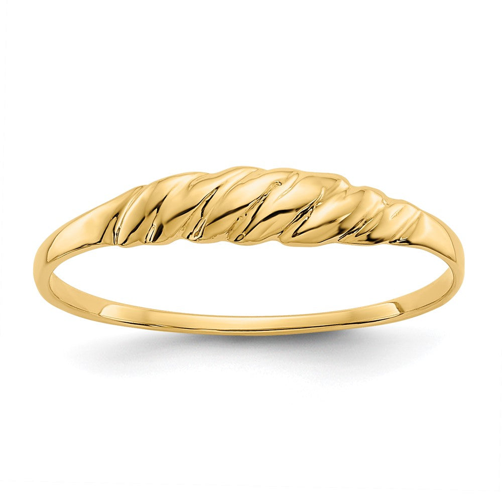 14K Ridged Dome Ring, Size 6.5