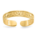 14K Polished LOVE and Hearts Toe Ring, 0.72 g - ID5S9K38408L7