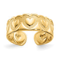14k Heart Toe Ring, 1.26 g
