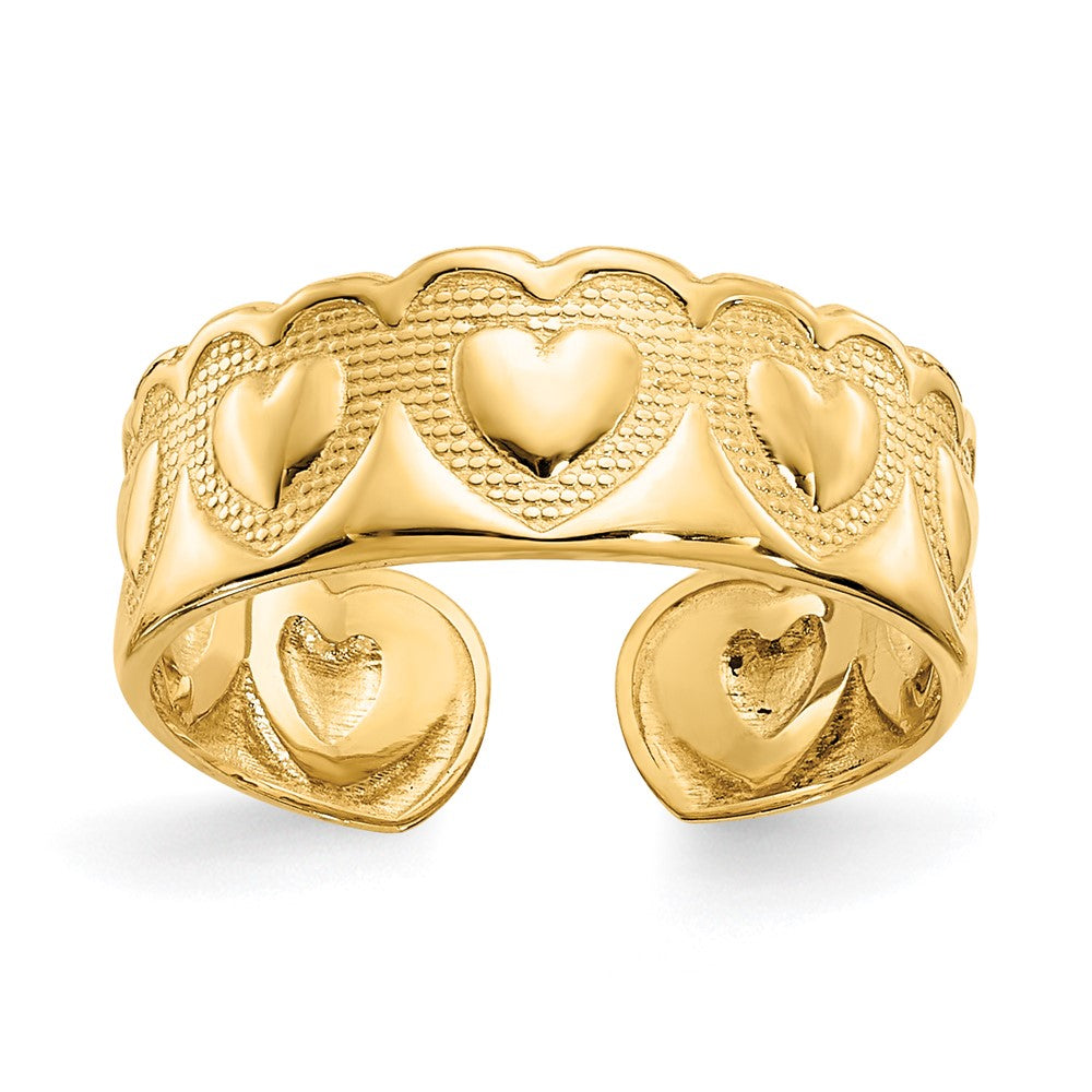 14k Heart Toe Ring, 1.26 g