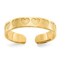 14k Heart Toe Ring, 0.84 g