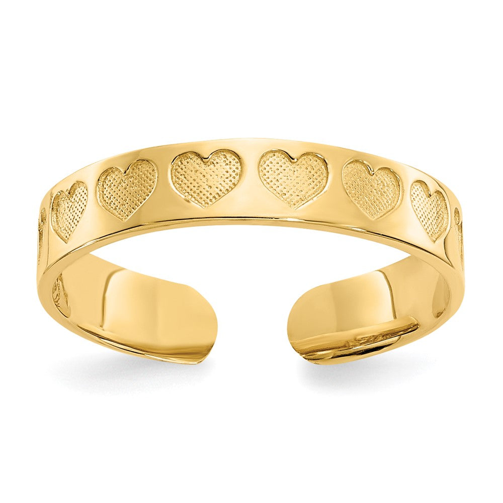 14k Heart Toe Ring, 0.84 g