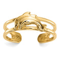 14k Two Dolphins Toe Ring, 1.32 g