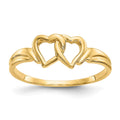 14K Two Intertwined Hearts Ring, Size 6.5