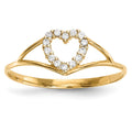 14k CZ Heart Ring, Size 7, 0.93 g