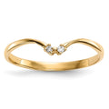 14k 2-stone CZ Wrap Ring, Size 7