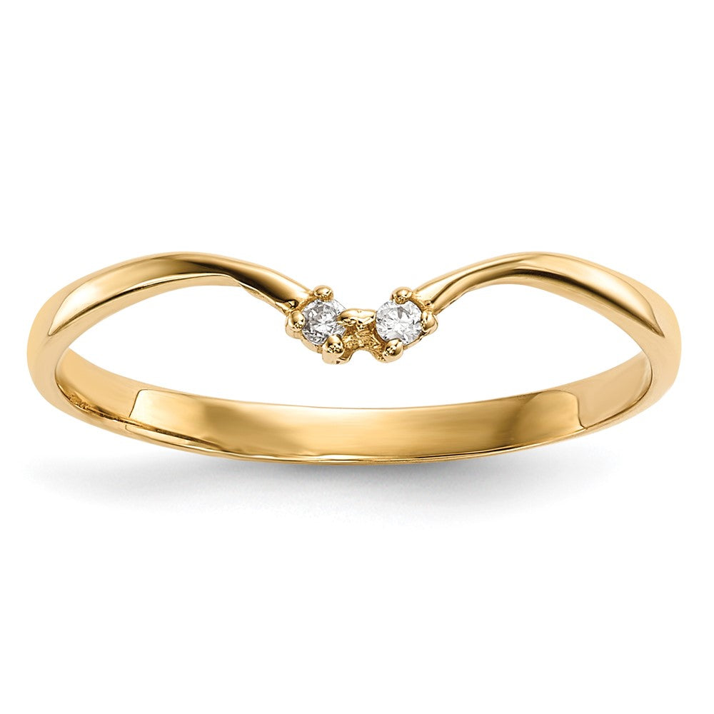 14k 2-stone CZ Wrap Ring, Size 7