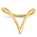 14k Polished Chevron Shaped Ring, Size 6.5