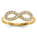 14k CZ Infinity Symbol Ring, Size 7