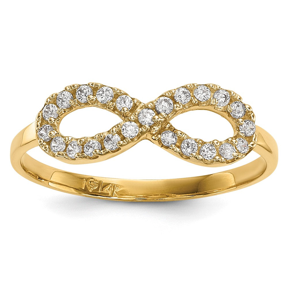 14k CZ Infinity Symbol Ring, Size 7