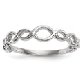 14k White Gold Polished Twisted Loops Ring, Size 7