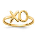 14k Polished X-O Ring, Size 7