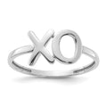 14k White Gold Polished X-O Ring, Size 7