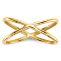 14k Polished Double Crisscross Ring, Size 7
