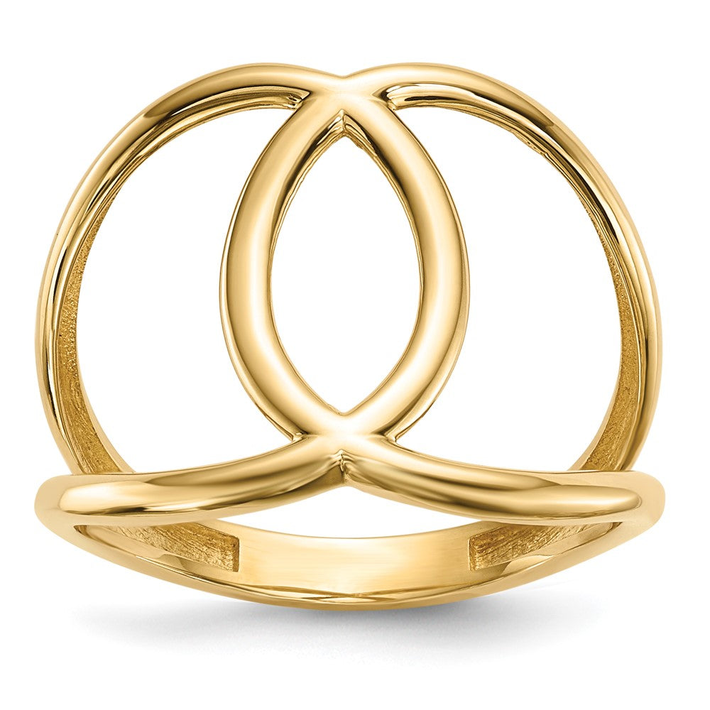 14k Polished Oval Ring, Size 7