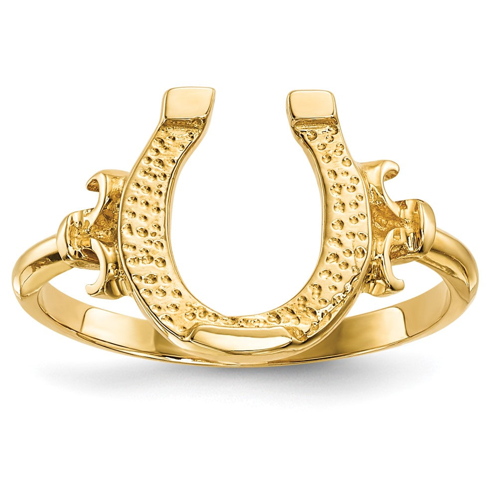 14k Polished Horseshoe Ring, Size 7