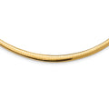 14k with White Rhodium 3.00-6.00mm Graduated Reversible 16 inch Omega Necklace, 16 x 3 mm