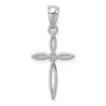 14k White Gold Passion Cross Charm, 24 x 12 mm