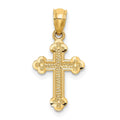 14k Small Budded Cross Charm, 22 x 11 mm