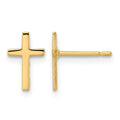 14k Polished Cross Post Earrings, 10 x 6.5 mm