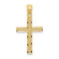 14k Filigree Cross Pendant, 29 x 14 mm